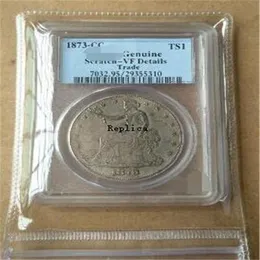 PCGS one dollar TRADE silver 1873-CC Genuine AU58 1875-S MS64 1881 PR63 PR65230n