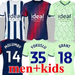 West Bromwich Albion 23 24 Soccer Jerseys Home Away Grant 18 Swift 19 Wallace 17 Yokuslu 35 Molumby 14 Thomas-Asa. 2023 قميص جيرسي لكرة القدم الرجل الأعلى