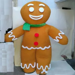 2019 İndirim Fabrikası Gingerbread Man maskot kostümü yetişkin boyutu294k