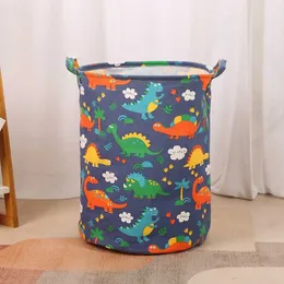 Förvaringskorgar ny tryckt tvättkorg bärbar hopfällbar hem tvätt förvaring väska bomullshamper för barnleksaker smutsiga klädkorg