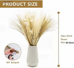 Dried Flowers 50PCS Pampas Grass Reed Dried Flowers Wedding Decoration Christmas Flores Artificial Flowers Fleurs Sechees Mariage Home Decor R230720