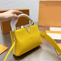 Läder handväska kvinnor shoudler väska designer capucines mini crossbody väska