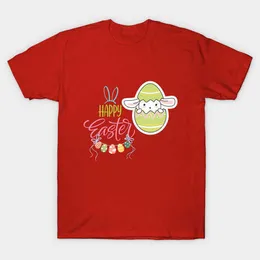 Eggs Rabbit Happy Easter Day - T-shirt girocollo per il giorno di Pasqua