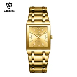 Kvinnors klockor Liebig Luxury Golden Quartz armbandsur för kvinnor dam mode 30m vattentät kvinnlig tjej klockor relogio feminino klocka 230719