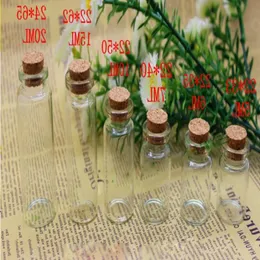 Different Size 1000Pcs Clear Message Wish Bottle Sandy Letter Empty Drifting Bottle Wholesale Glass Bottle with Cork Kfhxp