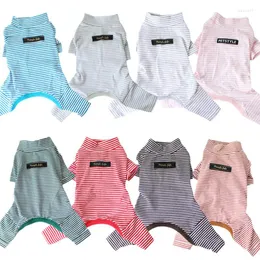 Roupas para cachorros outono e inverno leggings listradas de oito cores roupas para animais de estimação pijamas roupas para cachorro quentes