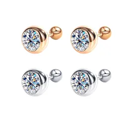 New Trendy 925 Sterling Silver Gold Plated Test superato 1CT Moissanite Orecchini a bottone per ragazze Donna Bel regalo