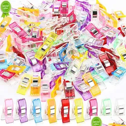 Other Home Garden New 50Pcs Mtipurpose Clip da cucito Colorf Plastic Craft Uncinetto Lavoro a maglia Sicurezza Colori assortiti Carta per rilegatura D Dhiej