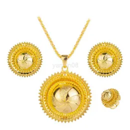 Adixyn Ethiopian Gold Jewelry Sets for Women African/Nigeria/Congo/Sudan Eritrea Habesha Wedding Bridal Gifts H1022
