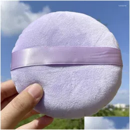 Spugne Applicatori Spugne per trucco in cotone Soffio oversize Cipria in polvere Miele Impostazione Soft Round Make Up Sponge Drop Delivery Healt Dh8Li