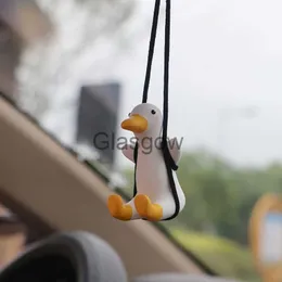 Car Air Freshener Gypsum Cute Anime Swing Duck Pendant Auto Rearview Mirror Ornaments Birthday Gift Auto Decoraction Car Fragrance Car Accessorie x0720