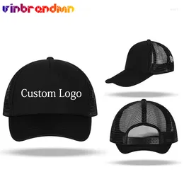 Ball Caps Erwachsene Kind Casual Individuelles Logo Mesh Hut Sommer Männer Frauen Atmungsaktive Sport Einstellbare Baseball Kappe DIY Druck Trucker