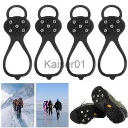 Garra de gelo unissex masculina de 5 dentes para sapatos Crampons Garra de gelo Spike Grips Chuteiras para pregos de neve Antiderrapante Escalada Capas para caminhadas x0719