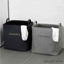Cestos de armazenamento dobrável cesto de roupa suja com alças balde de armazenamento quadrado tecido para casa roupas sujas cesto de lavanderia para brinquedos domésticos r230720
