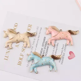 30 pçs lote tamanho grande 35x57MM esmalte animal unicórnio pingente tom de ouro banhado bom para colar pulseira craft207t