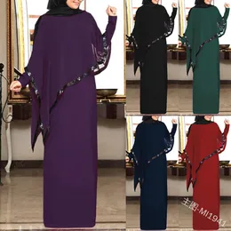 Muzułmański szyfon Abaya Kimono Hidżab sukienka Cape Arabic Dubai African Women Pakistan Caftan Marocain Kaftan Katar Islamski odzież 263I