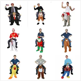 Ballon Lustige Cosplay Donald Trump Hosen Halloween Party Kostüme Pferd Reiten Auf Kleidung Tragen Zurück Neuheit Maskottchen Outdoor Spielzeug 230719