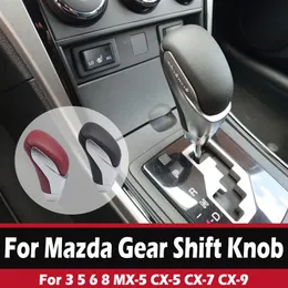 マツダのギアシフトノブヘッド3 5 6 8 MX-5 CX-5 CX-7 CX-9ブラックレッドレザーカーレバーシフタースティックカーアクセサリー301K