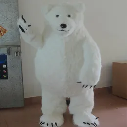 Halloween ogromny niedźwiedź polarny Mascot Costume Najwyższa jakość rozmiar dla dorosłych Plush Fat White Bears Costium przyjęcia Karnawał 297m