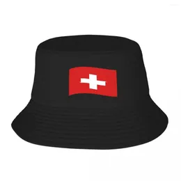 Basker Schweiz Swiss Flag Fisherman's Hat Adult Cap Modern Breatble Travel Trevlig gåva