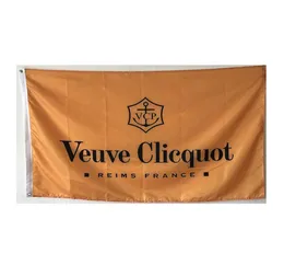 Bandeira de Champanhe Veuve Clicquot Cores vivas e cabeçalho de lona à prova de desbotamento e banner de 3 x 5 pés com costura dupla decoração interna e externa7621385