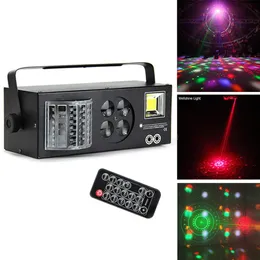 DJ機器4 in1レーザー照明フラッシュストロボパターンバタフライダービーDMX512 LED照明ランプディスコKTVステージライト4機能330J