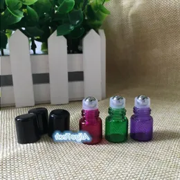 2019カラフルな1mlの小さなガラスローラーボトルミニチューブガラスロールオンフレグム香水ボトル詰め替え可能なポータブル香水ロールbo twln