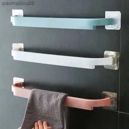 Adhesive Towel Rack Self-Adhesive Towel Rod Towel Bar Stick On Wall Bath Towel Holder Rail Rack Wall-mounted Bathroom Accessorie L230704