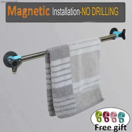 Magnetic Towel Rail Rack Ring Ring Bar aço inoxidável 304 cabide de 18 polegadas L230704
