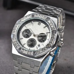 남자 손목 시계 시계 디자이너 42mm 모든 다이얼 작업 크로노 메르 쿼츠 시계 패션 클래식 스타일 스테인리스 스틸 사파이어 감시 선물을위한 선물 22