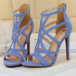 Dress BIGTREE Roman Pump Thin 11cm High Heels Sexy Party Shoes Hollow Women's Sandals 230720