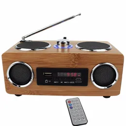 Беспроводной Bluetooth многофункциональный бамбуковый портативный динамик Bamboo Wood Boombox TF Динамик карты USB FM Radio с дистанционным управлением MP209V