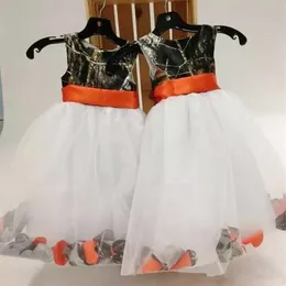 2019 Camo Flower Girls Dresses Jewel A Line Organza Back Zipper First Communion Dress Handmade Girls Pageant Dress garden Kinds Fo202n