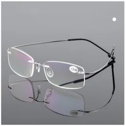 Ultra light Flexible Memory Titanium Rimless Reading Glasses Diopter 1 00 1 50 2 00 2 50 3 00 3 50 4 0292Z