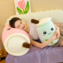 Creative Fruit Milk Tea Cup Plush Toy Cute Cartoon Sleeping Throw Pillow Doll