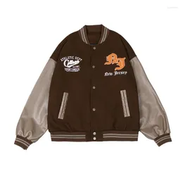 Herrenjacken Amerikaner Retro Baseball Uniform Party Jacke Wolle Leder Stickerei Frauen modische Straße hochwertiger Mantel