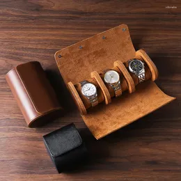 Scatole per orologi Custodia ovale da 2/3 slot Orologi da viaggio Scatola portaoggetti con bottone a pressione Confezione in pelle PU di alta qualità