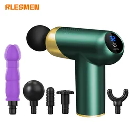 Full Body Massager RLESMEN Mini Massage Gun Head Attachment Vibrator For Women Deep Tissue Percussion Portable Muscle Fascial Gun Neck Body Massage 230720