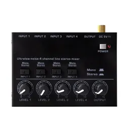Hörlurar hörlurar Professionella mixer Stereo 4 -kanal för DC 5V Inspelning Studiokonsol Stage Drop 230719