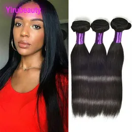 Peruvian Raw Human Hair Bundles Silky Straight Natural Color 10-30inch Straight Virgin Hair Extensions Wefts 3 Bundles Yiruhair Th244A