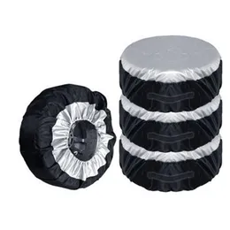 4Pcs Set Waterproof Car Spare Tyre Cover Sun Shade Oxford Auto Enclosed Tire Pouch Bag Size Adjustable S L Practical Accessories300m