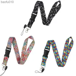 Piano Music Notes Keychain Lanyards for Keys Neck Straps ID Card Crachá Holder Keycord DIY Hang Rope Acessórios para Celular L230619