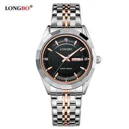 Longbo Watch Relogio Masculino Luxury Brand Full Rostfritt stål Analog Datum Datum Quartz Watch Watch Men Women Watch 8243U