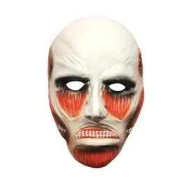 Nowatorskie gry japońskie anime atak na Titan Cosplay Mask Colossal Full Face Halloween przyjęcie świąteczne wykonujące rekwizyty nakrycia głowy 230721