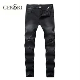 Gersri Jeans Men Patchwork Destry Brand Comfortable Cropped Pants Man Cowboys Demin Pants Male Drop X06212872