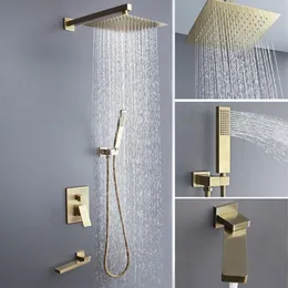 Golden Rain Rubinetto doccia per bagno Miscelatore freddo Set docce per vasca 2MM Ultra sottile 304SUS Soffione doccia System282P