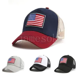 Party Hats vuxen American Flag Baseball Cap Four Seasons Outdoor Cotton Duck Tongue Net Caps Men and Women Sun Hat Wholesale DD102