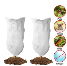 Garden Supplies Reusable clothes Plant Covers with Drawstring Winter Frost Protection Fruit Tree Potted Plants Blanket Protecting LL