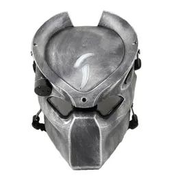 Alien Vs Predator Lonely Wolf Mask com lâmpada Wargame Outdoor Tactical Mask Full Face Cs Mask Halloween Party Cosplay Horror Mask