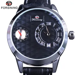 ForSining Small Dial Watch Second Hand Display Osk Desig Mens Watches Top Brand Luxury Automatisk klocka Fashion Casual Clock Me280y